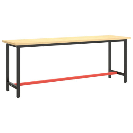 Ram för arbetsbänk svart och matt röd 210x50x79 cm metall