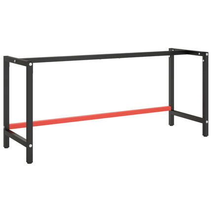 Ram för arbetsbänk svart och matt röd 180x57x79 cm metall