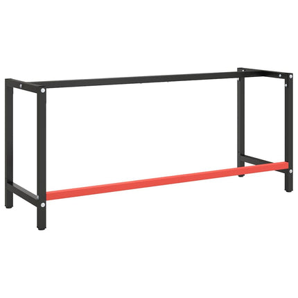 Ram för arbetsbänk svart och matt röd 180x57x79 cm metall
