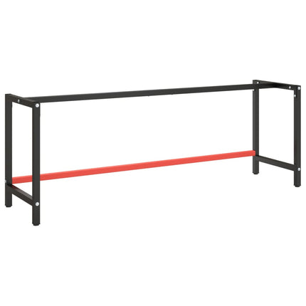 Ram för arbetsbänk svart och matt röd 220x57x79 cm metall