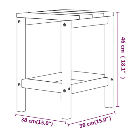 Adirondack bord aquablå 38x38x46 cm HDPE
