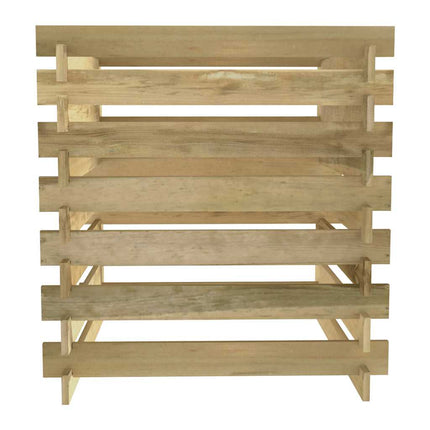 Ribbad trädgårdskompost 90x90x90 cm impregnerad furu