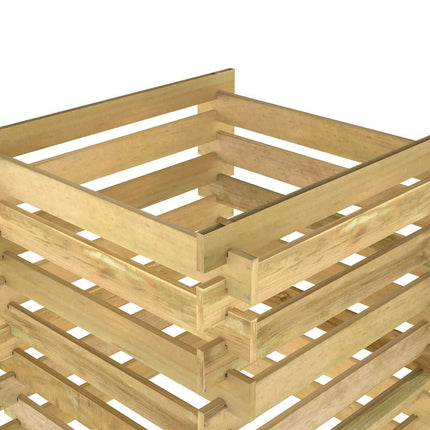 Ribbad trädgårdskompost 90x90x90 cm impregnerad furu