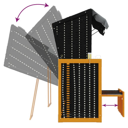 Strandkorg med dyna konstrottning massivt trä svart & antracit