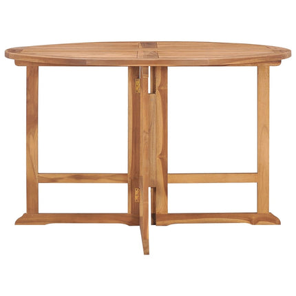 Hopfällbart matbord för trädgården Ø110x75 cm massiv teak