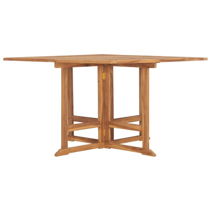 Hopfällbart matbord för trädgården 110x110x75 cm massiv teak