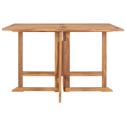 Hopfällbart matbord för trädgården 110x110x75 cm massiv teak