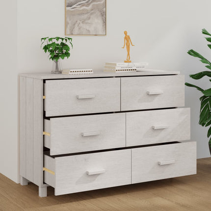 Skänk HAMAR vit 113x40x80 cm massiv furu