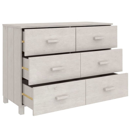 Skänk HAMAR vit 113x40x80 cm massiv furu