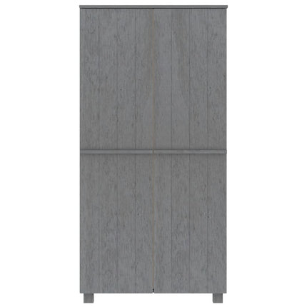 Garderob HAMAR mörkgrå 89x50x180 cm massiv furu