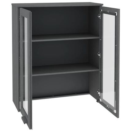 Överdel till högskåp HAMAR mörkgrå 85x35x100 cm massiv furu