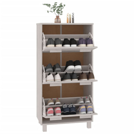 Skoskåp HAMAR vit 59,5x35x117 cm massiv furu