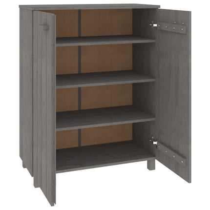 Skoskåp HAMAR ljusgrå 85x40x108 cm massiv furu