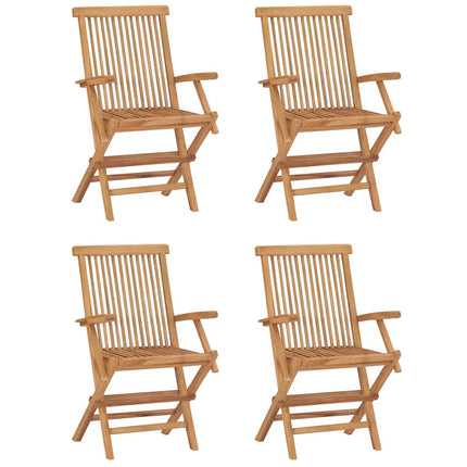 Hopfällbar matgrupp för trädgården 5 delar massiv teak