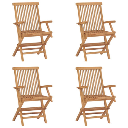 Hopfällbara trädgårdsstolar 4 st massiv teak