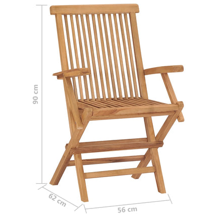 Hopfällbara trädgårdsstolar 8 st massiv teak