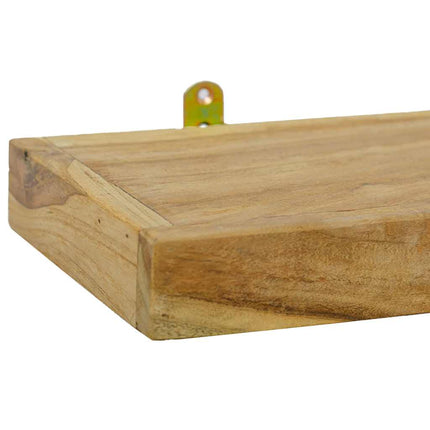 Vägghyllor 2 st 40x15x4 cm massivt teakträ