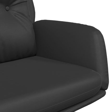 Fåtölj svart äkta läder