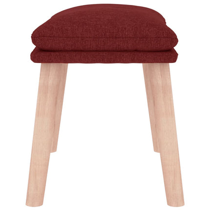 Fotpall vinröd 45x29,5x35 cm tyg