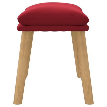 Fotpall vinröd 45x29,5x35 cm sammet