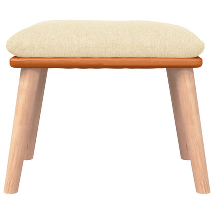 Fotpall gräddvit 45x29,5x35 cm tyg och konstläder