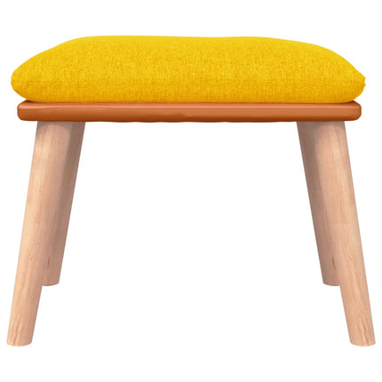Fotpall senapsgul 45x29,5x35 cm tyg och konstläder