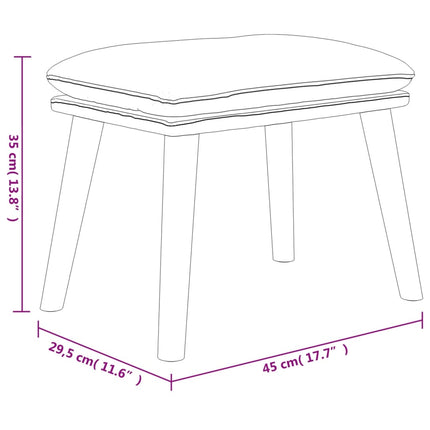 Fotpall ljusgrön 45x29,5x35 cm sammet