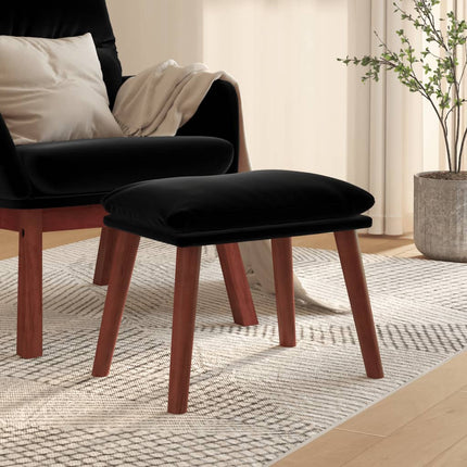Fotpall svart 45x29,5x35 cm sammet