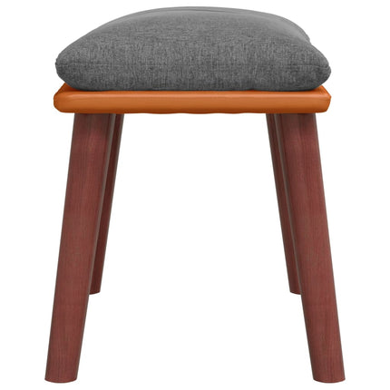 Fotpall ljusgrå 45x29,5x35 cm tyg och konstläder