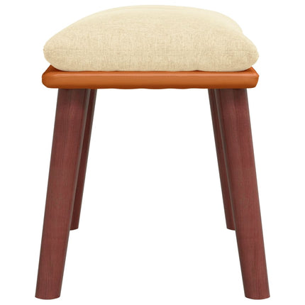 Fotpall gräddvit 45x29,5x35 cm tyg och konstläder