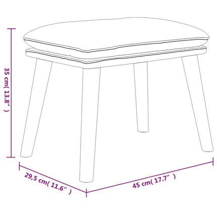 Fotpall gräddvit 45x29,5x35 cm tyg och konstläder