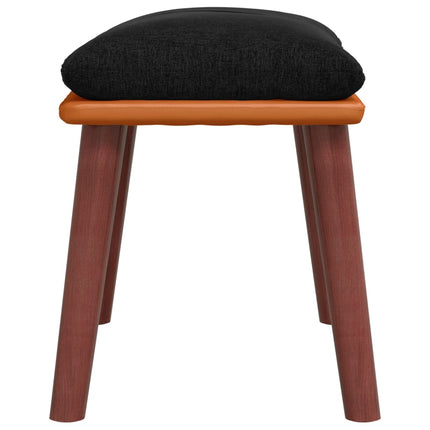 Fotpall svart 45x29,5x35 cm tyg och konstläder