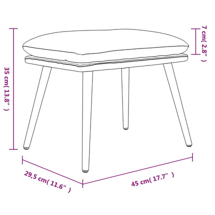 Fotpall brun 45x29,5x35 cm tyg