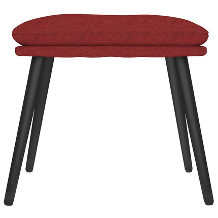 Fotpall vinröd 45x29,5x35 cm tyg