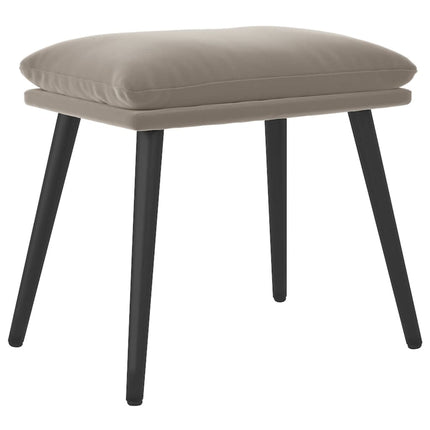 Fotpall ljusgrå 45x29,5x35 cm sammet