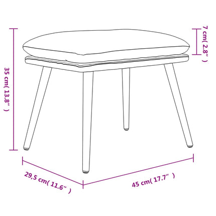 Fotpall rosa 45x29,5x35 cm sammet