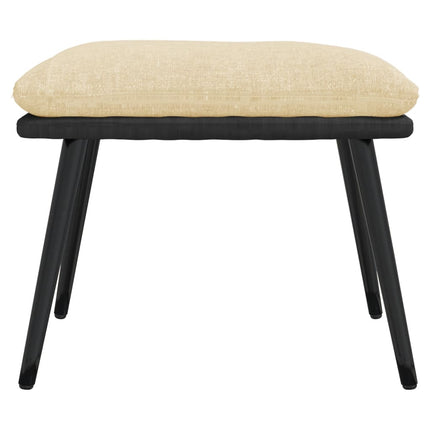 Fotpall gräddvit 45x29,5x35 cm tyg och konstläder