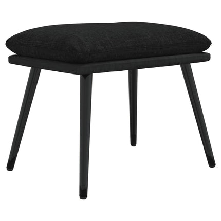 Fotpall svart 45x29,5x35 cm tyg och konstläder