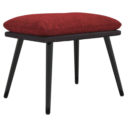 Fotpall vinröd 45x29,5x35 cm tyg och konstläder