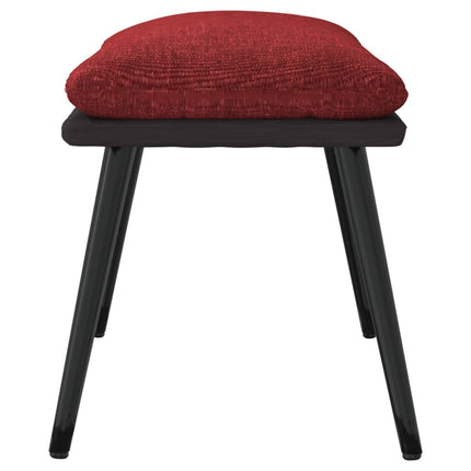 Fotpall vinröd 45x29,5x35 cm tyg och konstläder