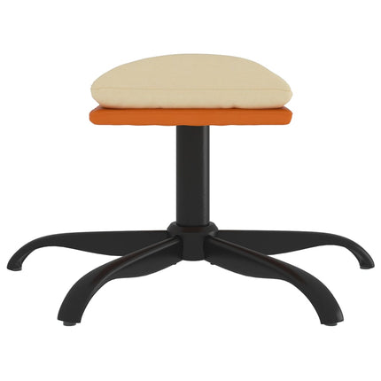 Fotpall gräddvit 60x60x36 cm tyg och konstläder