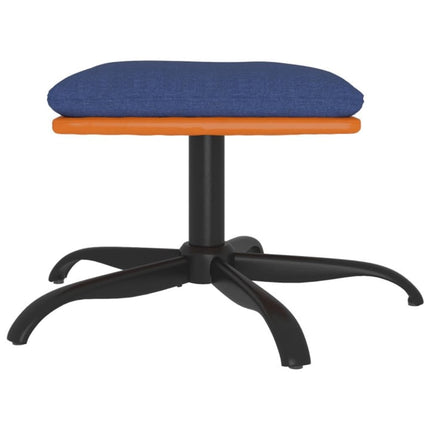 Fotpall blå 60x60x36 cm tyg och konstläder