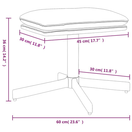 Fotpall gräddvit 60x60x36 cm konstläder