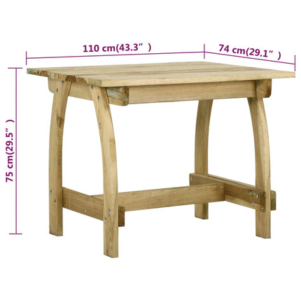 Trädgårdsbord 110x74x75 cm impregnerad furu
