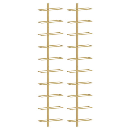 Väggmonterat vinställ för 10 flaskor 2 st guld metall