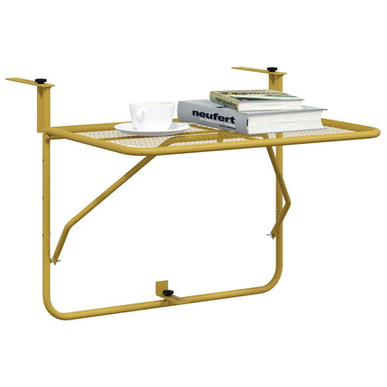 Balkongbord guld 60x40 cm stål