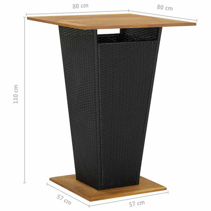 Bargrupp för trädgården med dynor 5 delar konstrotting svart