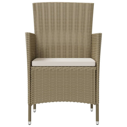 Matgrupp för trädgården med dynor 9 delar konstrotting beige