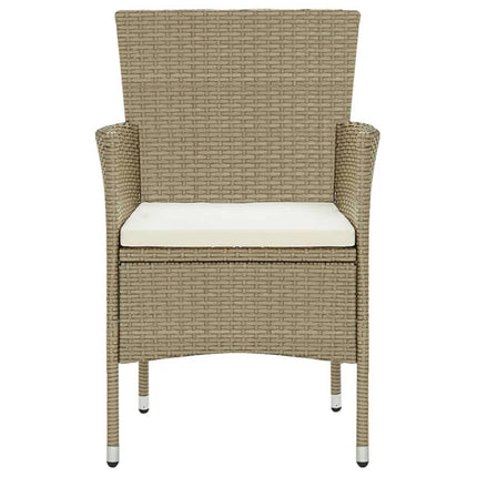 Matgrupp för trädgården med dynor 7 delar konstrotting beige