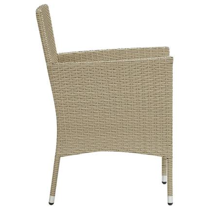 Matgrupp för trädgården med dynor 7 delar konstrotting beige
